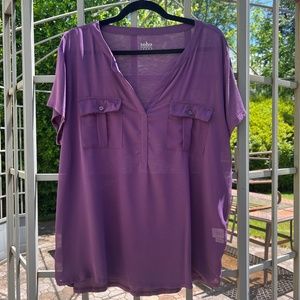 NWT NY&Co Double Pocket Knit Top - Size XL